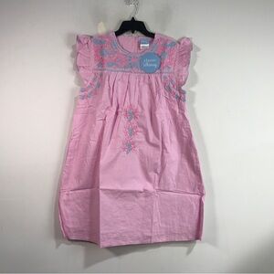 Classic Whimsy Fiesta Gingham Embroidered Mom Dress, Women's Size XXL - Pink